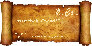 Matuschek Csegő névjegykártya